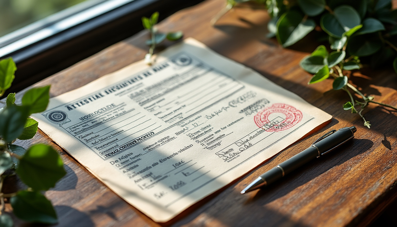 modèle d'attestation de résidence à demander en mairie, document officiel prouvant votre domicile.
